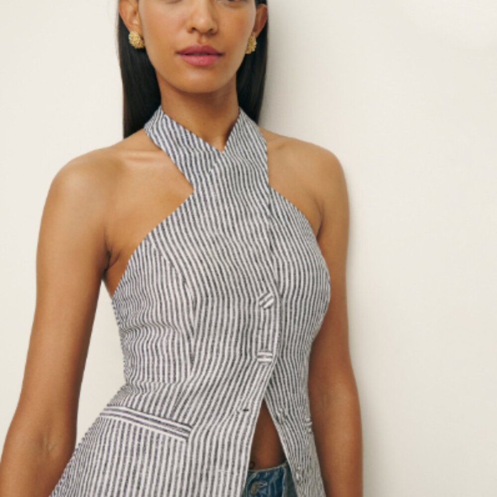 Reformation 	 Tate Linen Top